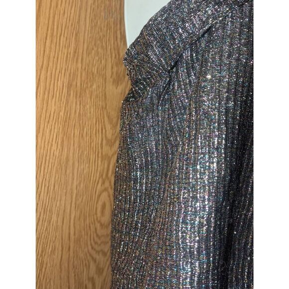 Vintage Union Made 1970s Disco Era Metallic Acetate Cami Crop Top - Picture 9 of 11